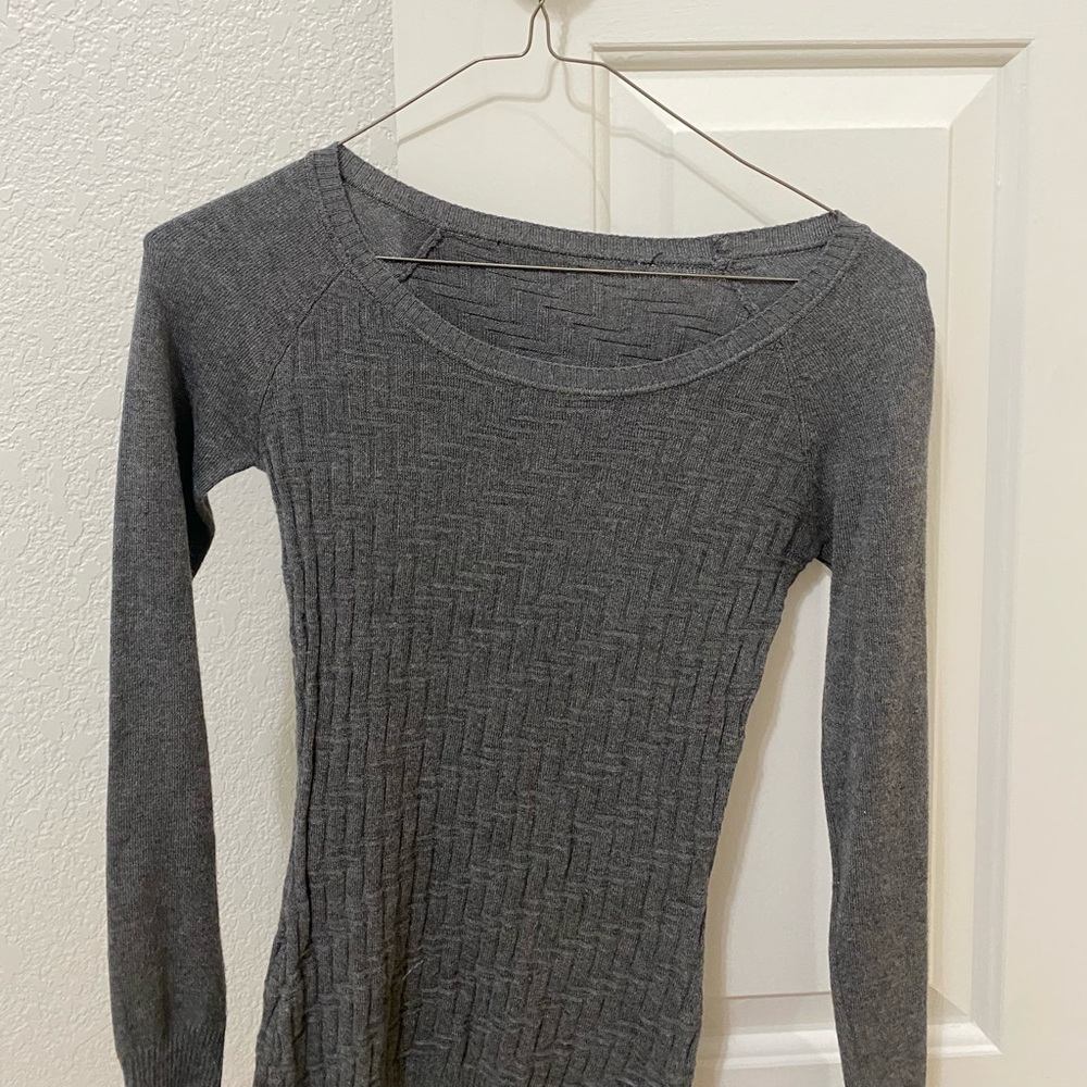 Grey long sleeve sweater for winter